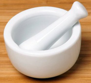Mortar and pestle--the symbol for pharmacies in Canada.